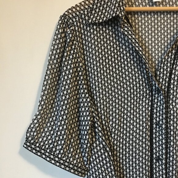 Semi Sheer Belted Modern Button Down Dress Shirt - Picture 4 of 16